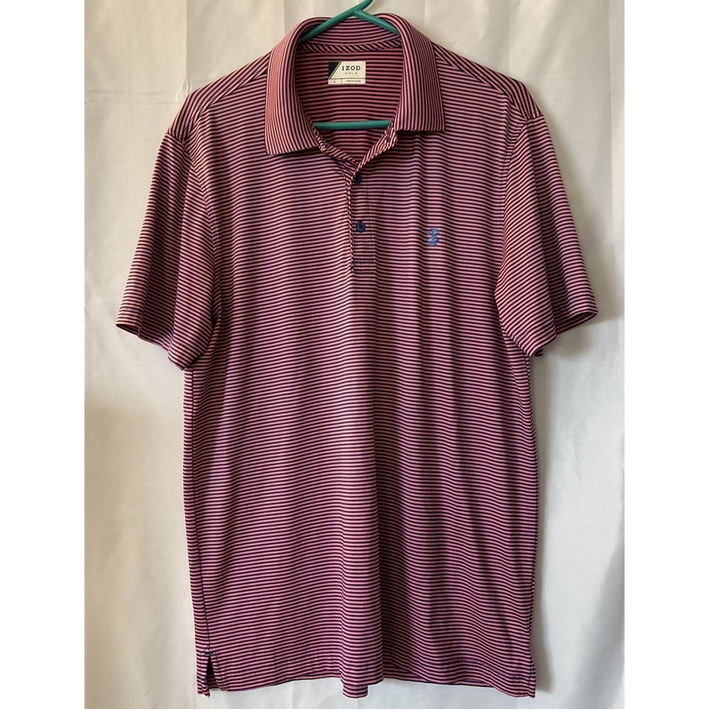 Izod Mens Polo Golf Shirt‎ Size Large Highball Stretch Short Sleeve Pullover